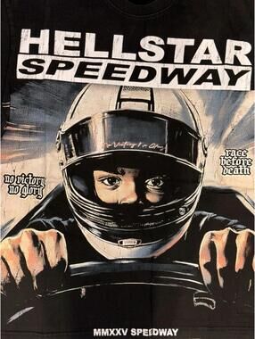 Hellstar Speedway Graphic T-Shirt Black Men Medium NWT